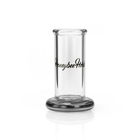 Honeybee Herb Simple Carb Cap Stand - Clear Glass with Logo - Front View