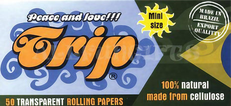 Trip2 Clear Rolling Papers 1 1/4" Size - 24 Pack, 100% Natural Cellulose, Front View