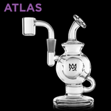 MJ Arsenal Atlas Mini Dab Rig front view with quartz banger and compact design