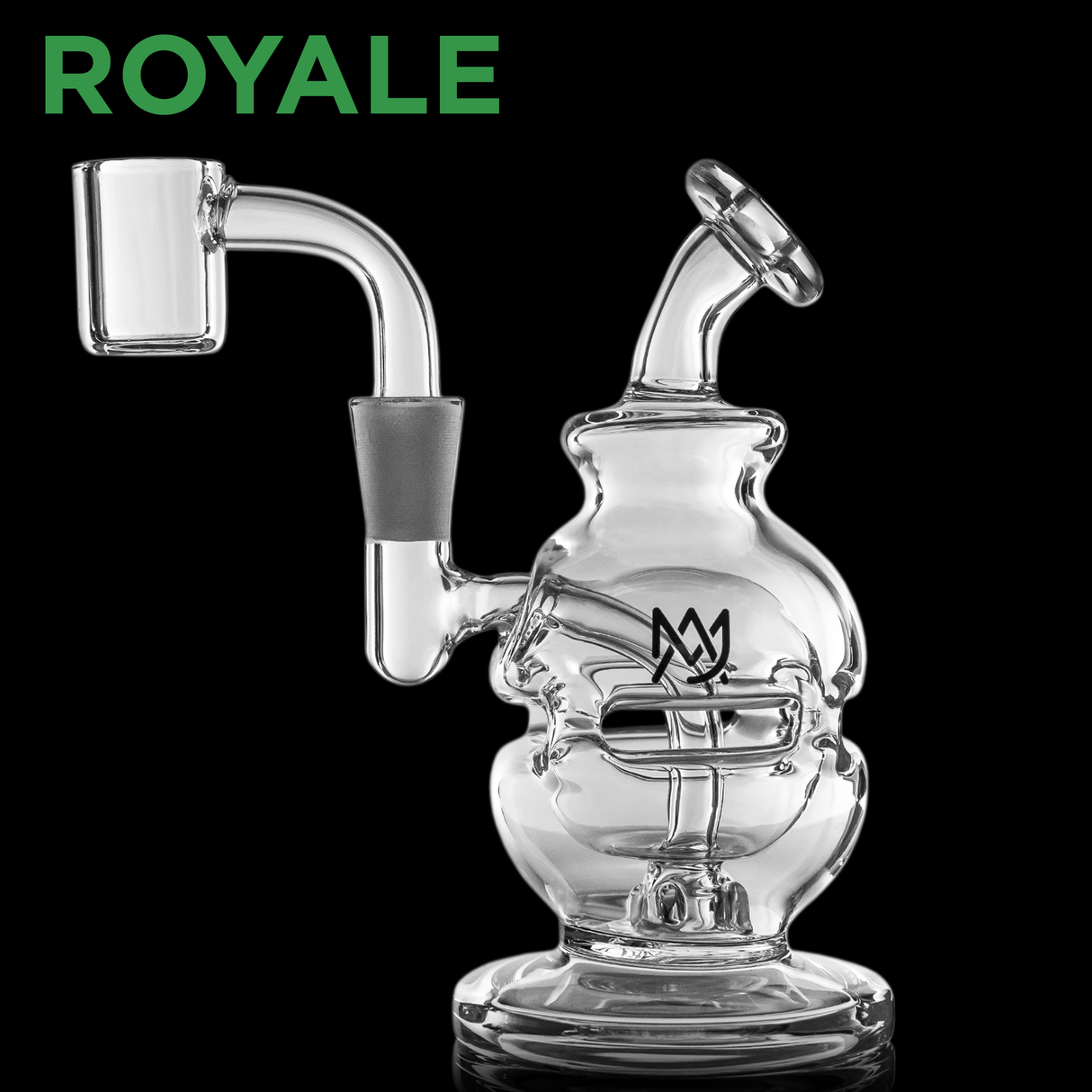 MJ Arsenal Royale Mini Dab Rig with Quartz Banger - Front View on Seamless Background