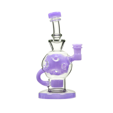 Calibear Colored Ballsphere Bong in Milk Purple with Beaker Design, 8" Height, Front View