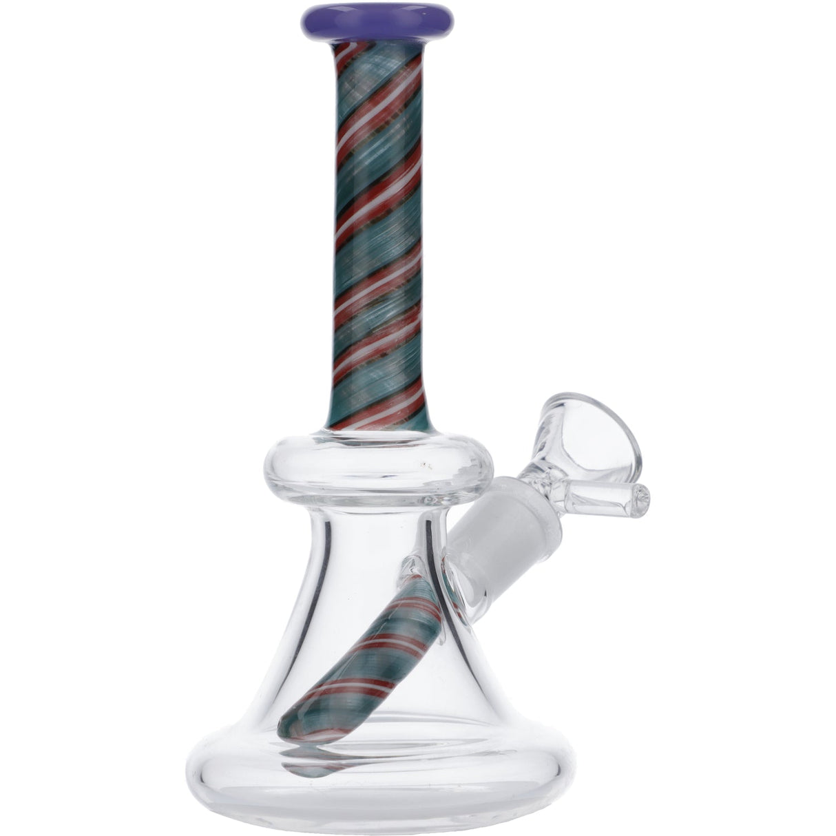Valiant Distribution Colorful Spiral Mini Bong, 6" Tall, Beaker Design, Portable, Front View