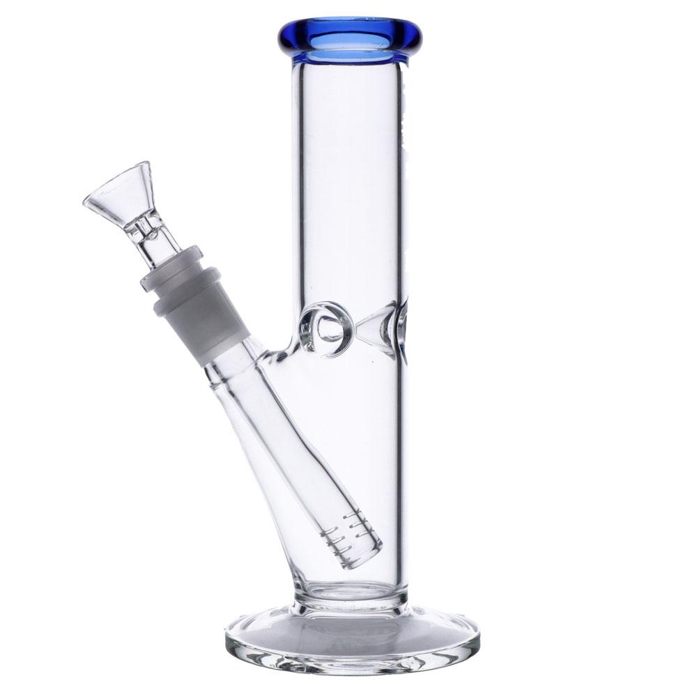 Valiant Distribution Crystal Clear Straight Tube Bong with Ice Catcher and 45 Degree Joint