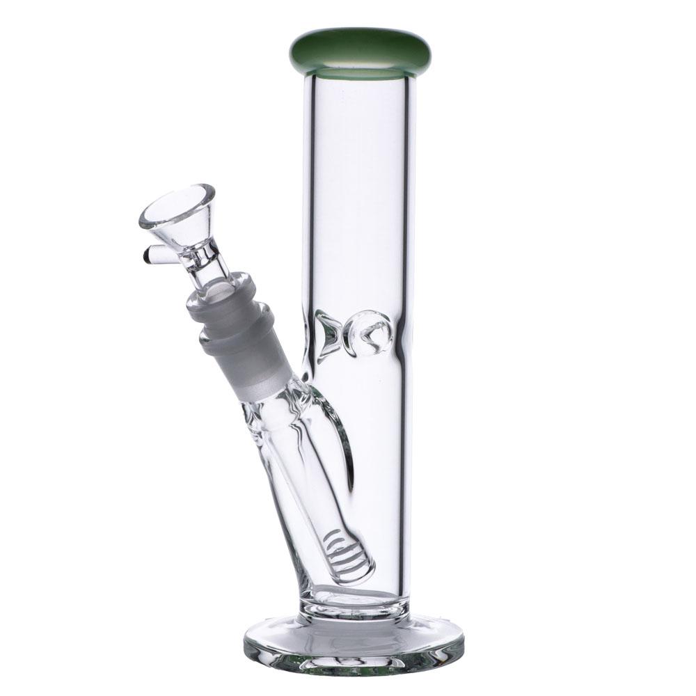 Valiant Distribution Clear Straight Tube Bong with Ice Catcher and 45 Degree Joint
