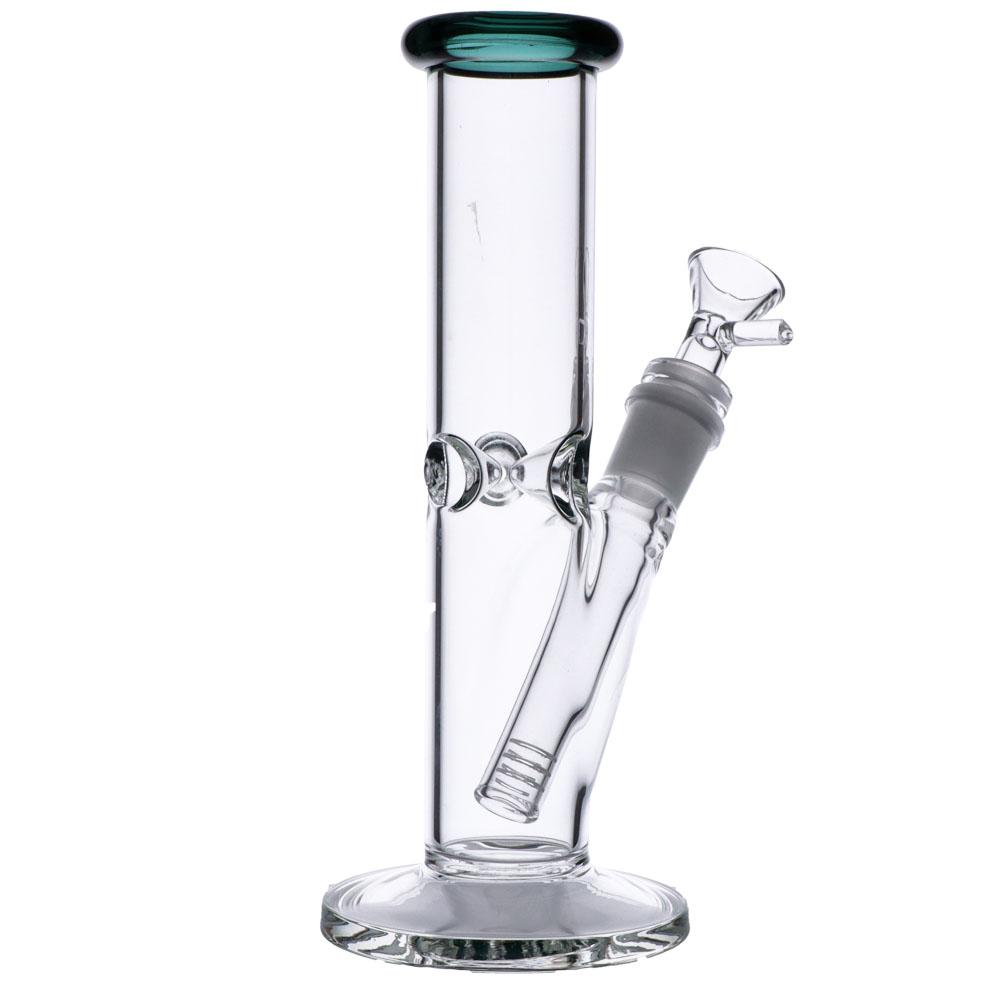 Valiant Distribution Crystal Clear Straight Tube Water Pipe with Ice Catcher for Dry Herbs