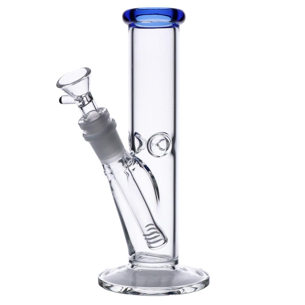 12 GLASS TOBACCO WATER PIPE STRAIGHT WITH CRYSTAL