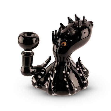 Custom 6" Black Octopus Rig Water Pipe by Cannatron with Beaker Design, Front View