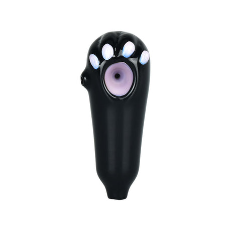 Cute Cat Paw Hand Pipe in Borosilicate Glass, 4" Front View on Seamless White Background