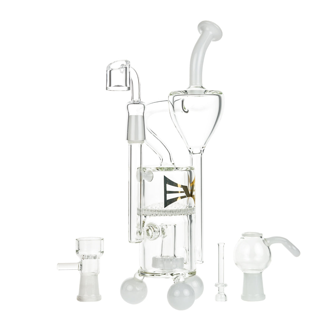 EVOLUTION Cyclone 9.75" Dab Rig with Clear Glass and Swirling Percolator - Front View