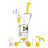 EVOLUTION Cyclone 9.75" Dab Rig in Yellow - Front View with Accessories