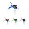 Cheech Glass 2.25" Horn Bowl with Colorful Accents - Front and Angle Views