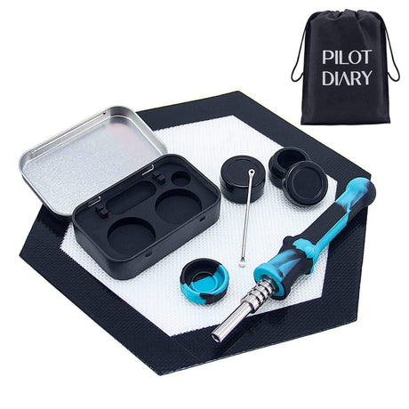 PILOT DIARY Silicone Dab Kit with Dabber Tool, Non-Stick Containers, and Storage Tin