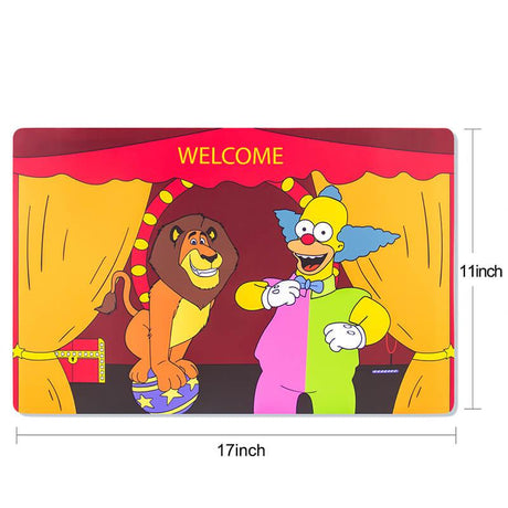 PILOT DIARY Silicone Dab Mat with Lion & Clown Illustration, 17x11 inch - Easy to Clean