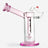PILOT DIARY Hephaestus Swing Arm Dab Rig in Pink - Front View with Clear Glass