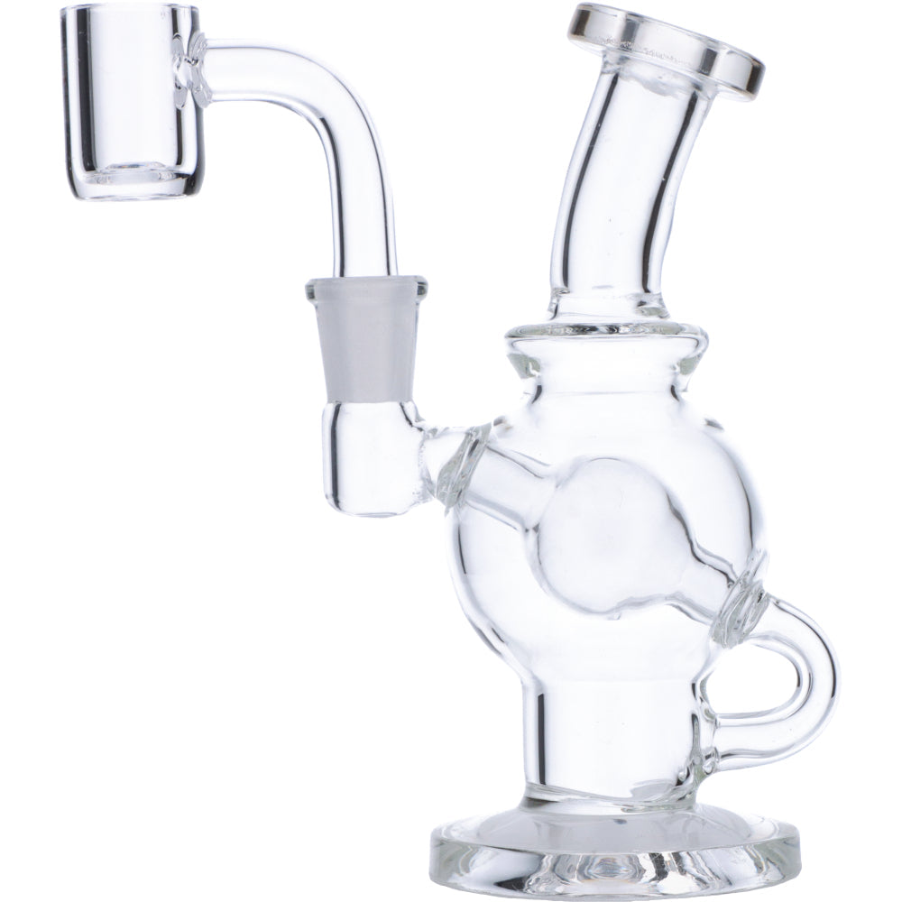 DankGeek Clear Glass Tunnel Dab Rig with Banger Hanger Design, 90 Degree Joint, Front View