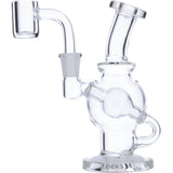 DankGeek Clear Glass Tunnel Dab Rig with Banger Hanger Design, 90 Degree Joint, Front View