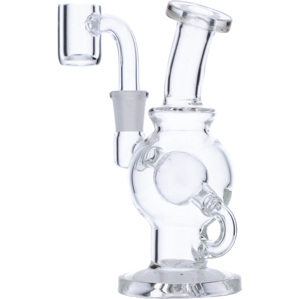 DankGeek Clear Glass Tunnel Dab Rig with Banger Hanger Design, 8" Height, 90 Degree Joint