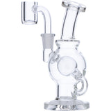 DankGeek Clear Glass Tunnel Dab Rig with Banger Hanger Design, 8" Height, 90 Degree Joint