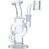 DankGeek Clear Glass Tunnel Dab Rig with Banger Hanger Design, 90 Degree Joint