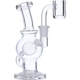 DankGeek Clear Glass Tunnel Dab Rig with Banger Hanger, Compact 8" Size, Front View