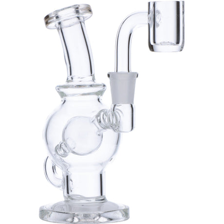 DankGeek Clear Glass Tunnel Dab Rig with Banger Hanger, Compact 8" Size, Front View