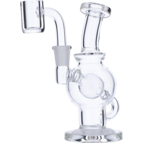 DankGeek Clear Glass Tunnel Dab Rig with 90 Degree Banger Hanger, Front View