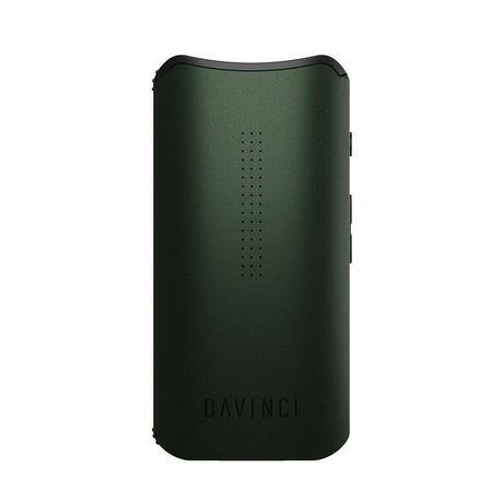DaVinci IQC Precision Herbal Vaporizer in matte green, front view, portable for dry herbs and concentrates