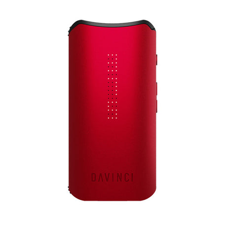 DaVinci IQC Portable Vaporizer in Ruby Red, Front View, Compact Design for Dry Herbs and Concentrates