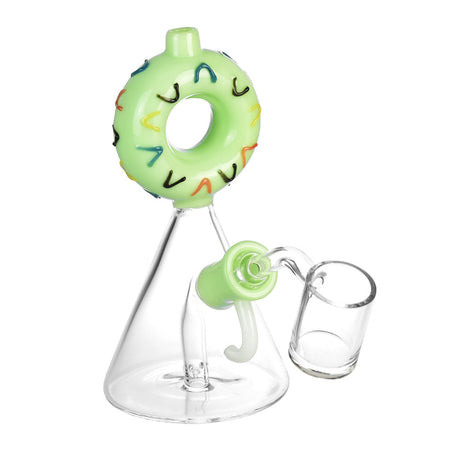 Delicious Donut Dab Rig with Borosilicate Glass, 5.75" tall, 14mm Female Joint - Front View
