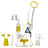 EVOLUTION Diamond Dust 8" Dab Rig in Yellow with Showerhead Percolator, 90 Degree Joint, and Quartz Accessories