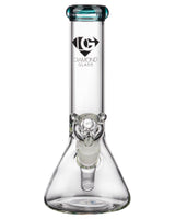 Diamond Glass 8" Beaker Bong with Glass on Glass Joint for Dry Herbs, Front View
