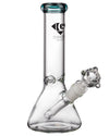 Diamond Glass 8" Teal Beaker Bong with 45 Degree Joint for Dry Herbs, Front View