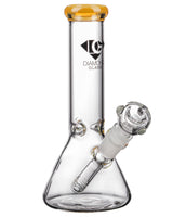 Diamond Glass - 8" Topaz Beaker Bong, 45 Degree Joint, Borosilicate Glass, Front View