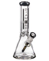 Diamond Glass 9mm Black Beaker Bong, 11" Heavy Wall Borosilicate, Front View