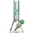 Diamond Glass 9mm Thick Jade Beaker Bong 11" with Deep Bowl - Front View