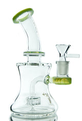 Diamond Glass Banger Hanger Dab Rig with Disc Percolator and Quartz Banger - Front View