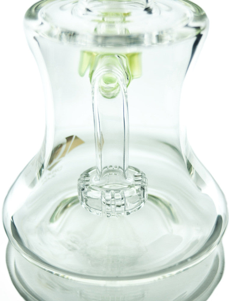 Close-up of Diamond Glass Banger Hanger with Disc Percolator and Female Joint
