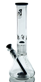 Diamond Glass 15'' Beaker Bong with Slitted Tree Percolator and Clear Glass Bowl - Front View