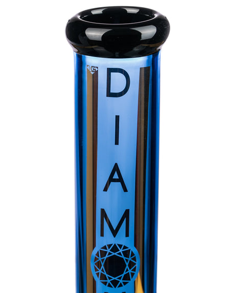 Diamond Glass 15" Black Collared Beaker Bong with Borosilicate Glass, Front View