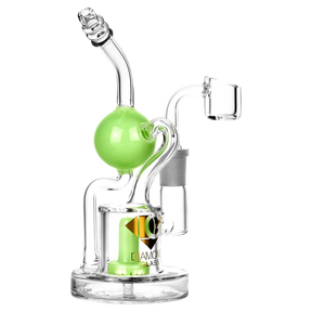Diamond Glass Buoy Recycler Rig with Showerhead Percolator for Concentrates, Side View