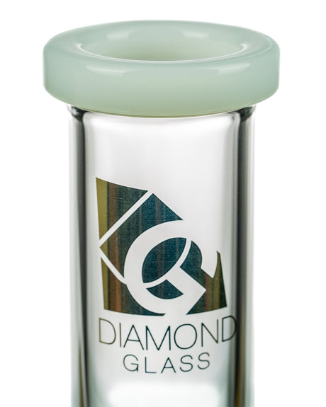 Diamond Glass - 13" Classic Straight Tube Bong Close-Up with Black Accents