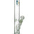 Diamond Glass 13'' Straight Tube Bong in White, Clear Borosilicate Glass, Front View