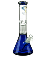 Diamond Glass 13'' Blue Beaker Bong with Eight Arm Tree Perc for Smooth Hits, Front View