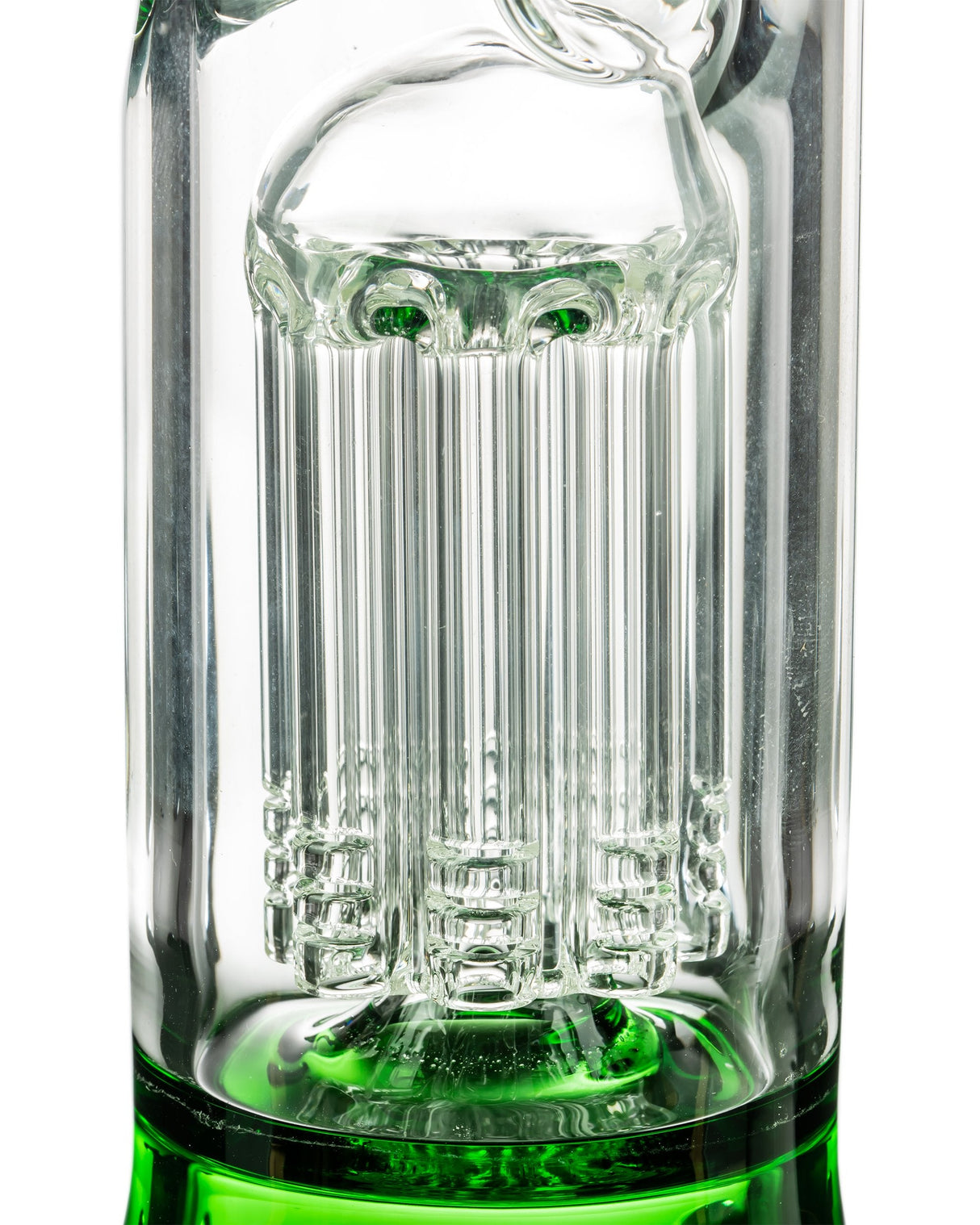 Close-up of Diamond Glass 13'' Beaker with Eight Arm Tree Perc, Borosilicate Glass, USA Made