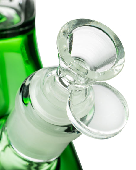 Close-up of Diamond Glass 13'' Beaker with Eight Arm Tree Perc, showing detailed joint and bowl