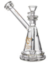 Diamond Glass Clear Gavel Hammer Bubbler with Showerhead Percolator, 6.5" - DankGeek