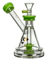 Diamond Glass Gavel Hammer Bubbler in Slyme Green with Showerhead Percolator