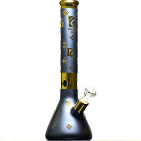 Diamond Glass - Gold and Frosted Beaker | Online Headshop | Dank Geek
