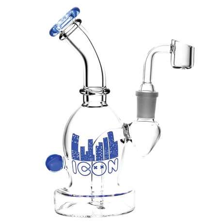 Diamond Glass Icon Ori Dab Rig with Showerhead Percolator, 90 Degree Joint, Front View