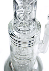 Close-up of Diamond Glass Juggernaut 18'' Bong with Hammer Head Percolator